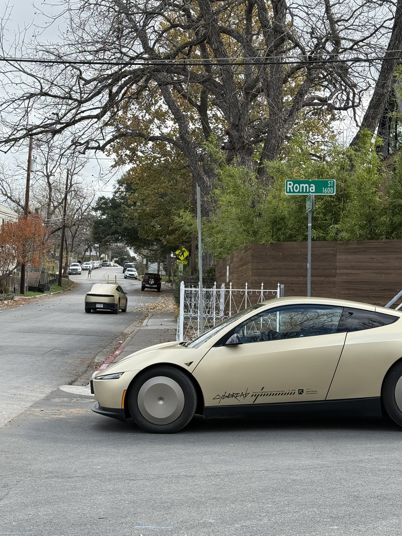 Cybercab prototype on public road in Austin
